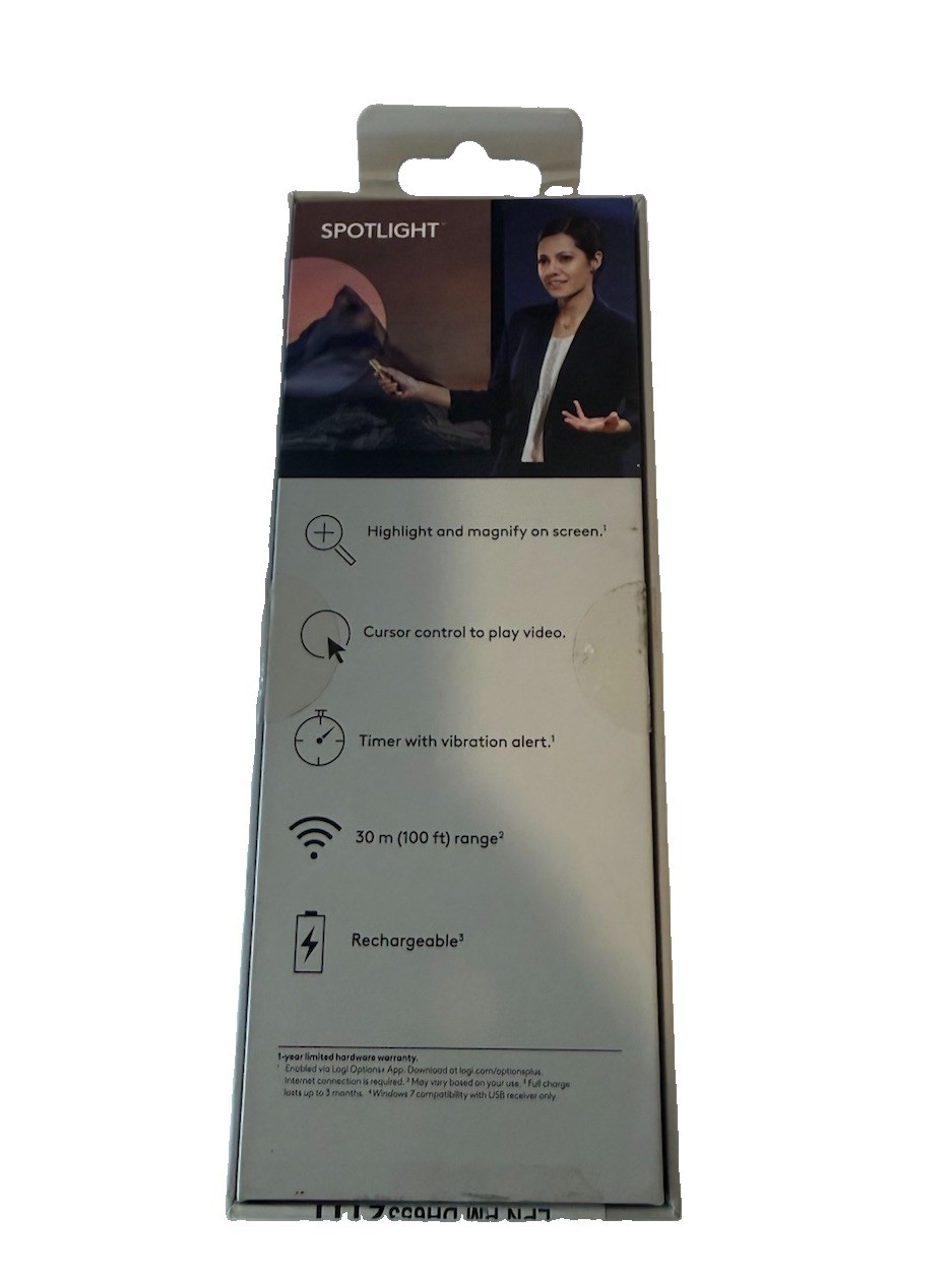 Logitech Spotlight Presentation Remote Gold Wireless Bluetooth Mac PC 910-004860