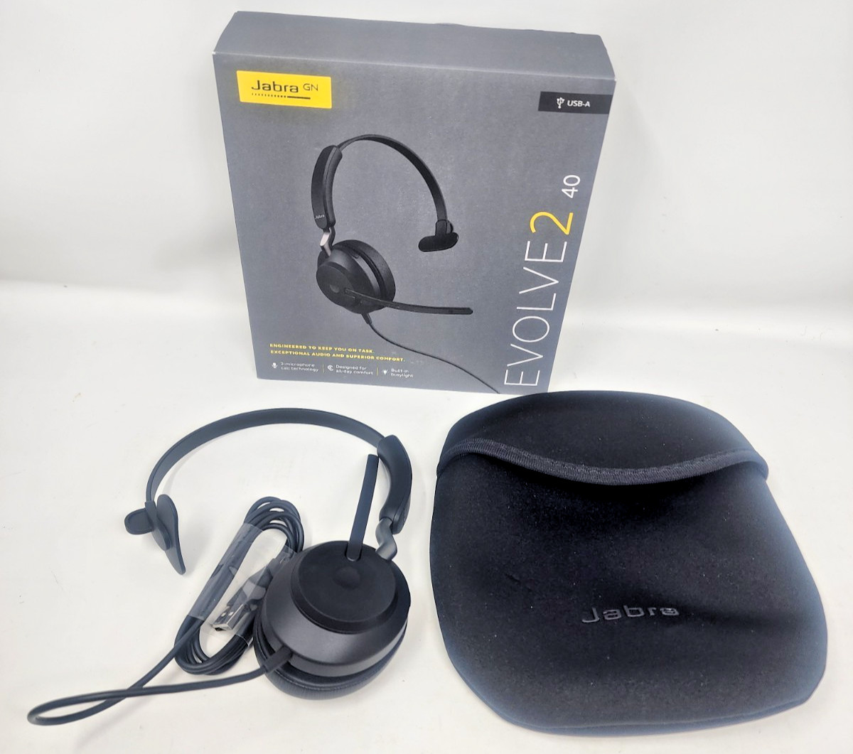 Jabra Evolve 2 40 Stereo Headset w/ Mic (UC, USB-C) - Black 24089-889-999 NEW