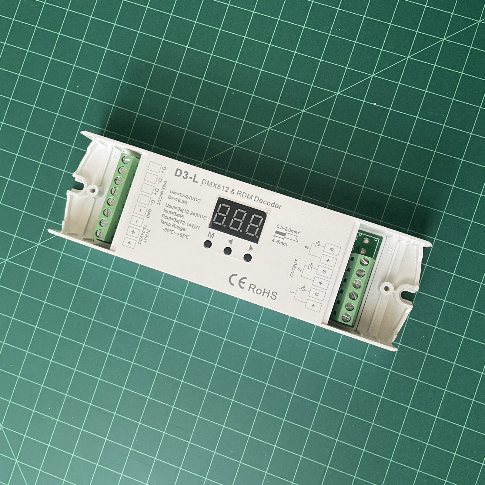 12-24VDC 3CH*6A CV DMX Decoder D3-L RGB Controller SkyDance