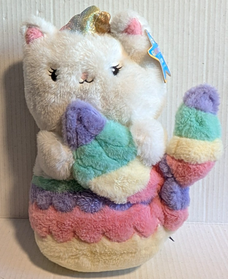 FAO Schwarz Glow Brights Meowmaid Kitty Cat Mermaid Plush Lights & Sound 12" NWT