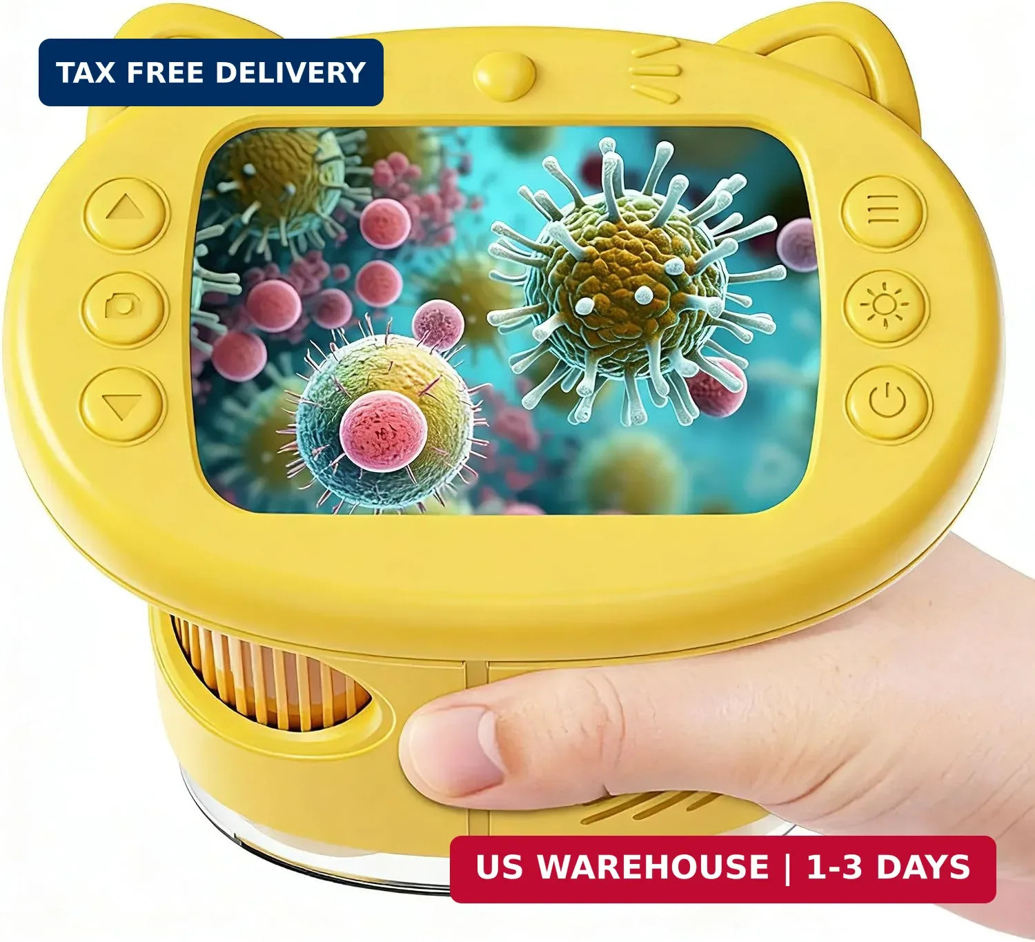 1000X Handheld Digital Microscope for Kids, 4K Wonder Quest Microscope with 2.4"
