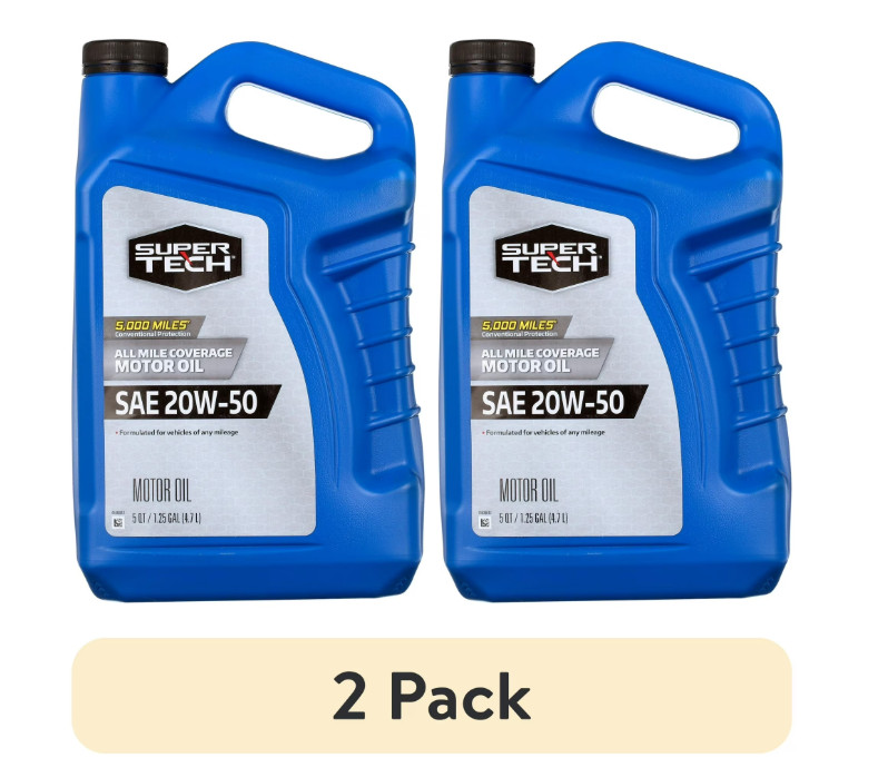 (2 pack) All Mileage Synthetic Blend Motor Oil SAE 20W-50, 5 Qt, Deposit Defense