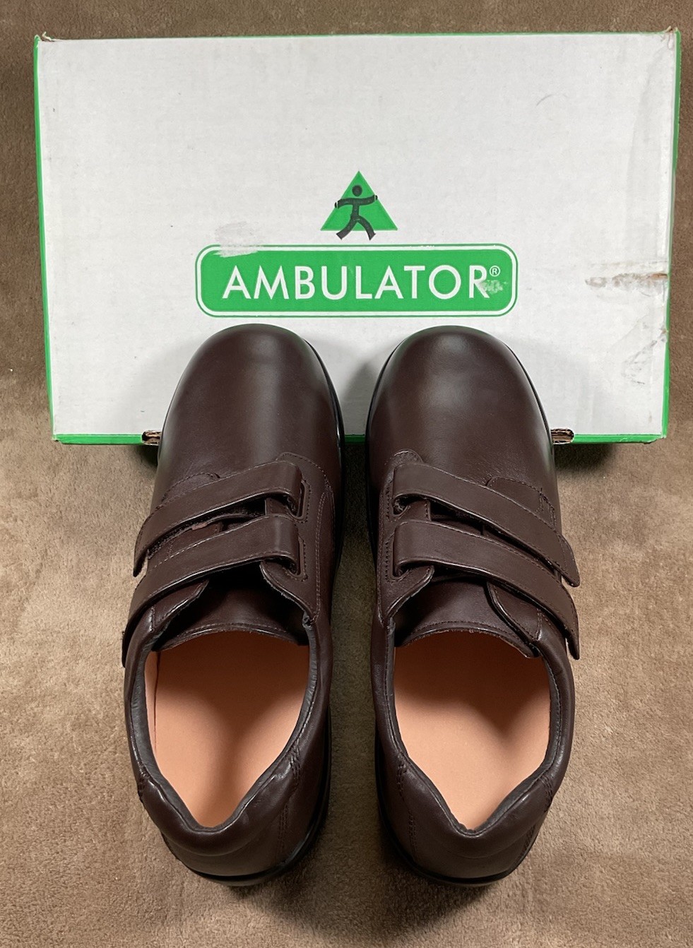 Apex Ambulator Men’s 11 Extra Wide Brown Double Strap Comfort Walking Shoes NEW
