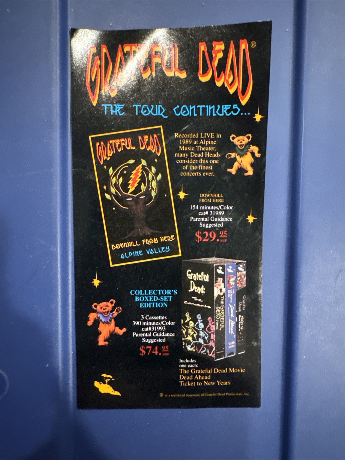Grateful Dead Memorabilia - VHS Insert Ad