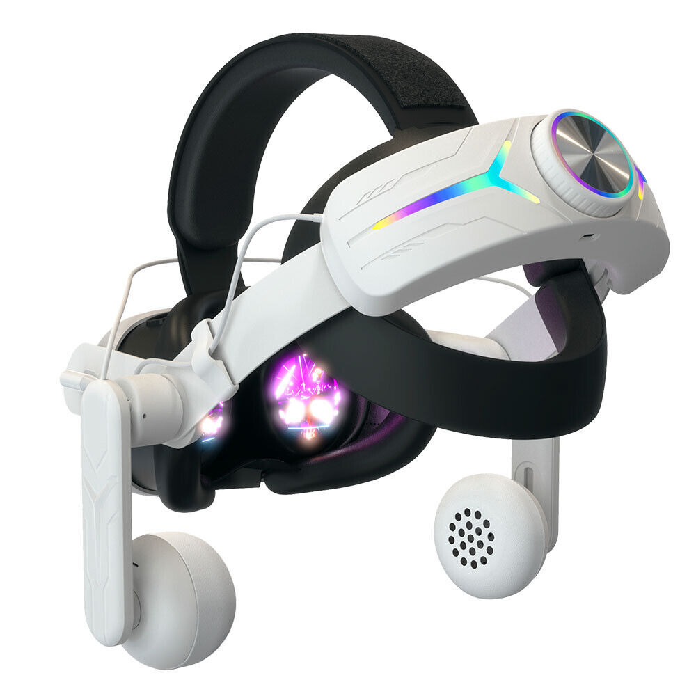 Adjustable RGB Elite Head Strap For Meta Quest 3  w/ 8000mAh Battery Pack
