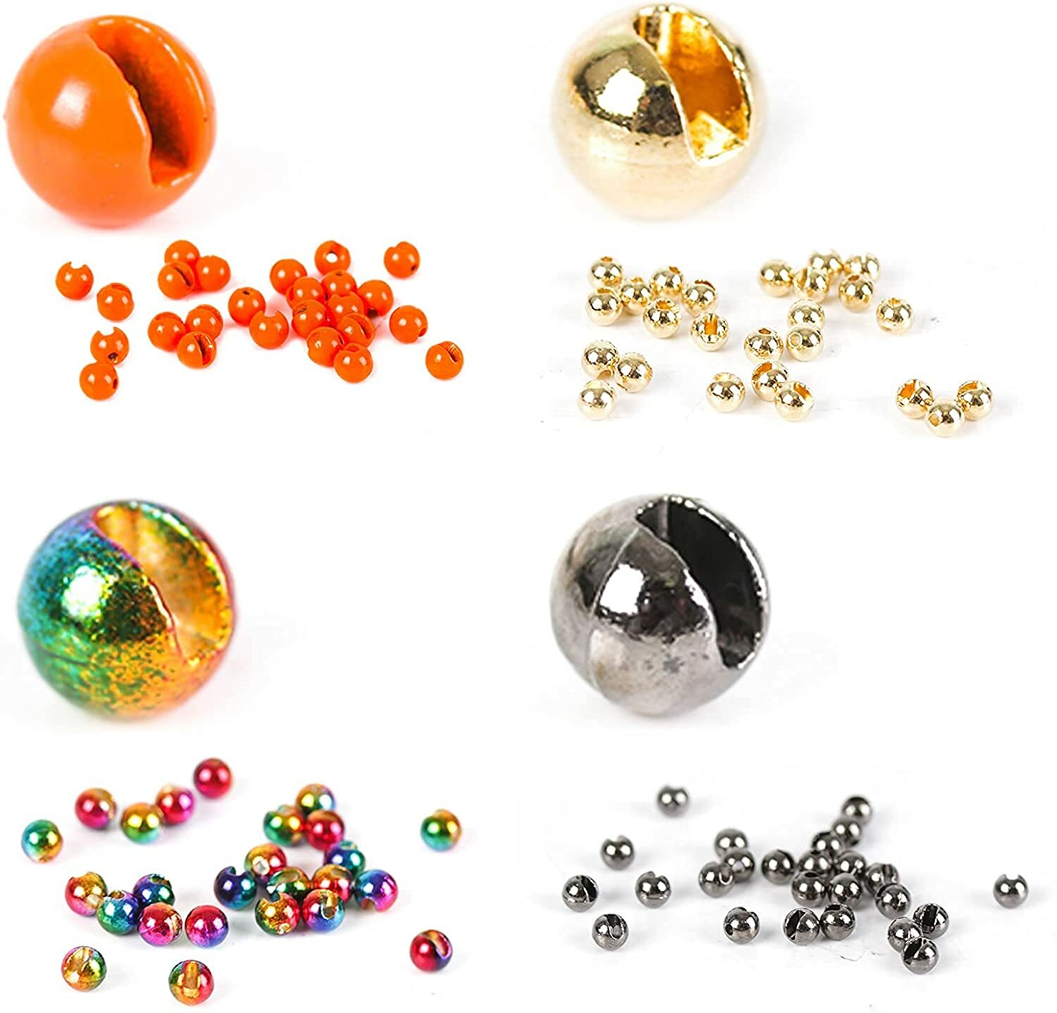Uni 100pcs Fly Tying Beads Slotted Diamond Tungsten Beads fly tying material