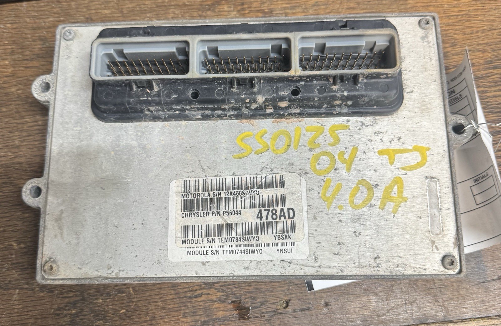 2004 JEEP TJ/LJ WRANGLER 4.0A ENGINE CONTROL MODULE - ECU - PCM   56044478AD