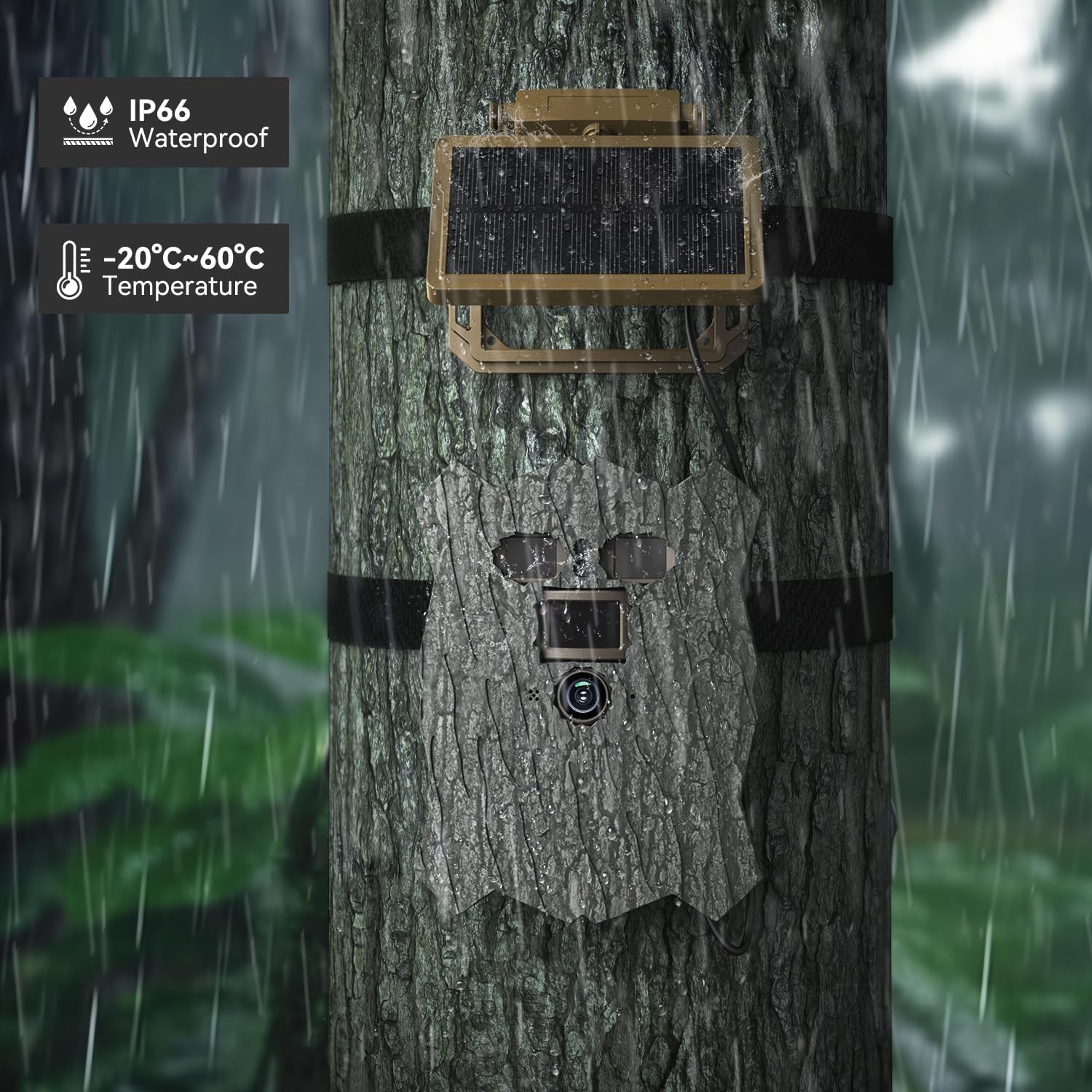 Campark WiFi Bluetooth Trail Camera with Solar Panel 4K 46MP No Glow Nightvision