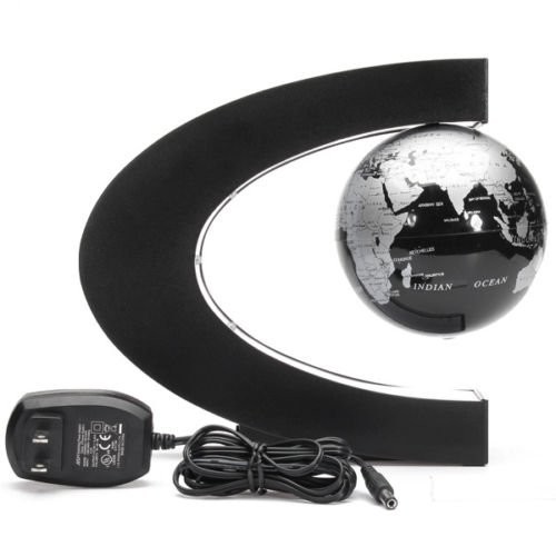 Magnetic Levitation Floating Globe 3 inch with LED Lights C Shape World Map.