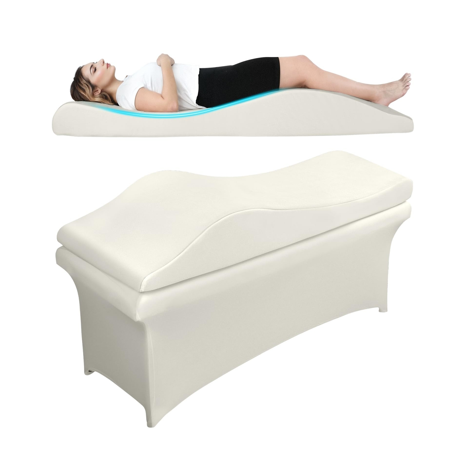 Ergonomic Lash Bed Topper Massage Table Pad, 30D Foam Esthetician Bed Mattres...