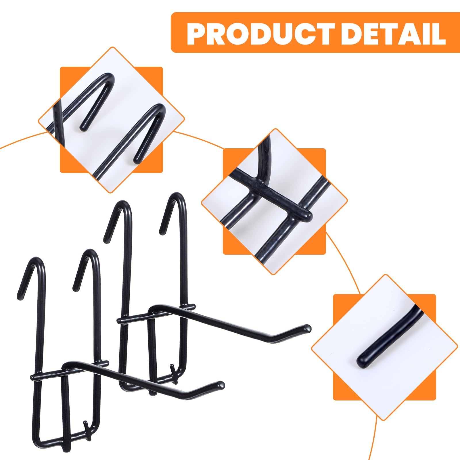 100 Pack 4 Inch Gridwall Hooks, Black Heavy Duty Gridwall Panel Hooks Store G...