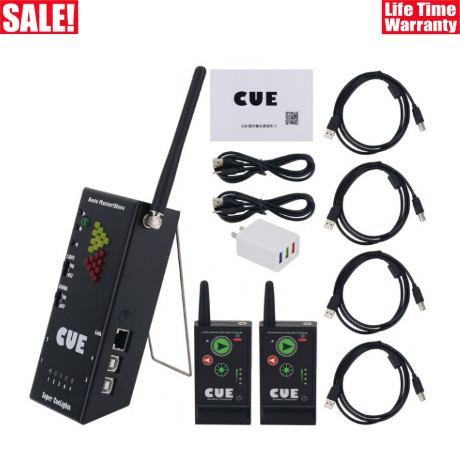 Super Cuelights-600SW Presenter Remote 1 Receiver 2 Transmitters for PowerPoint