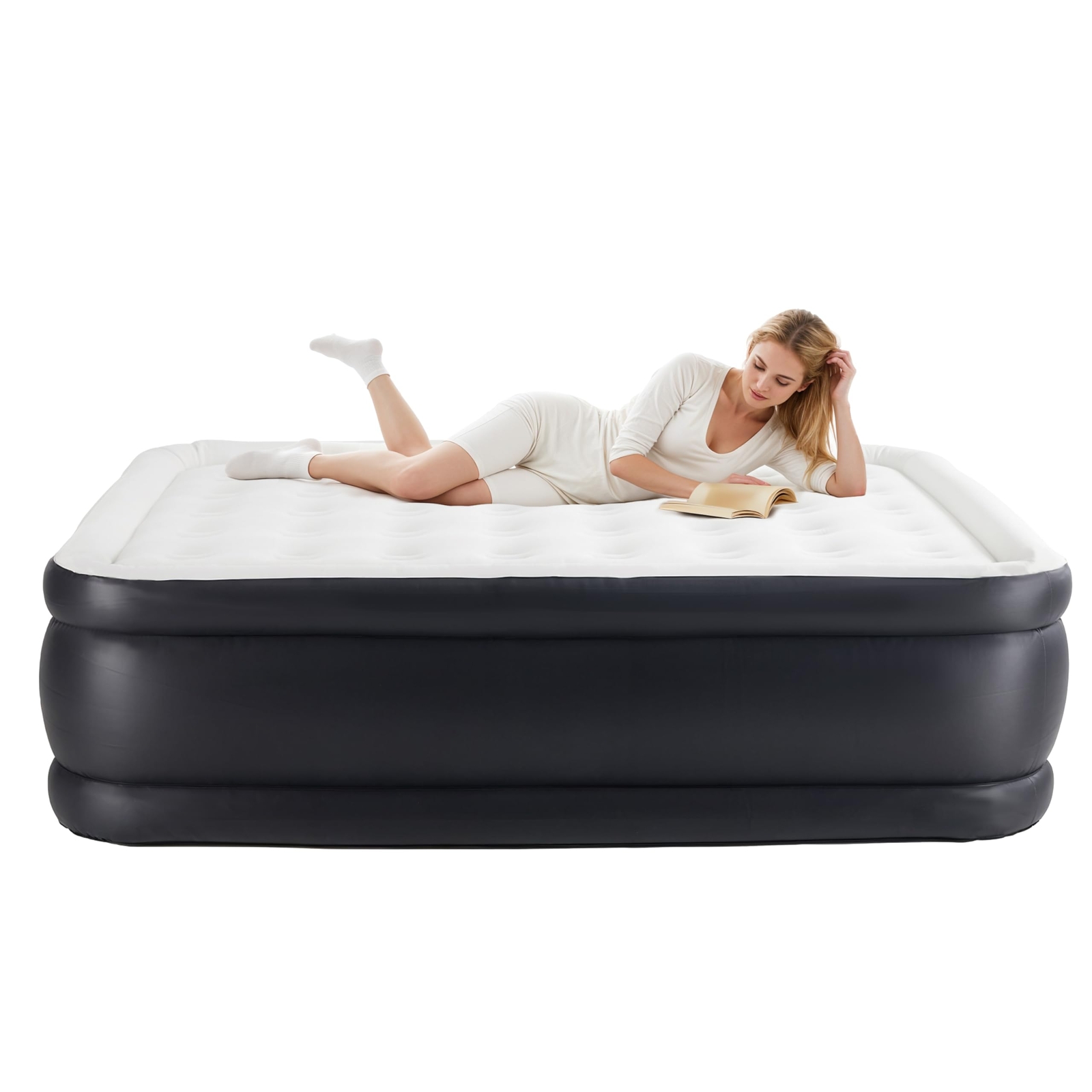 Queen Camping Air Mattress with Built-in Electric High-Speed Pump Foldable