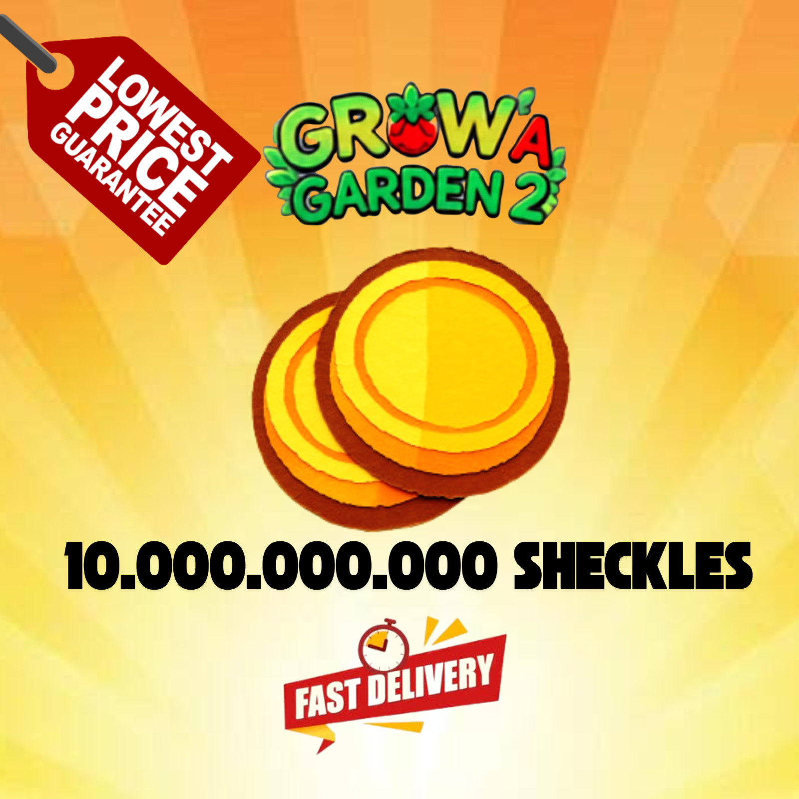 CHEAPEST 🔥Grow a Garden 2 🔥 1B,3B,5B,10B Sheckles, SEED,PET,GEAR🔥FAST DELIVER