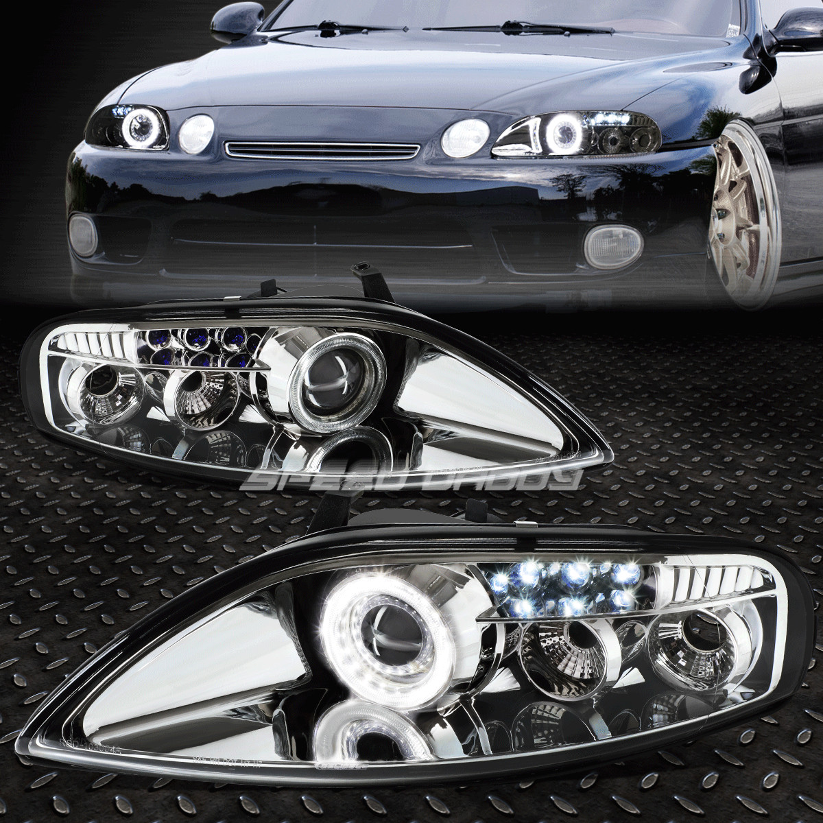FOR 1992-2000 LEXUS SC300/SC400 CHROME HOUSING PROJECTOR HEADLIGHTS W/LED DRL