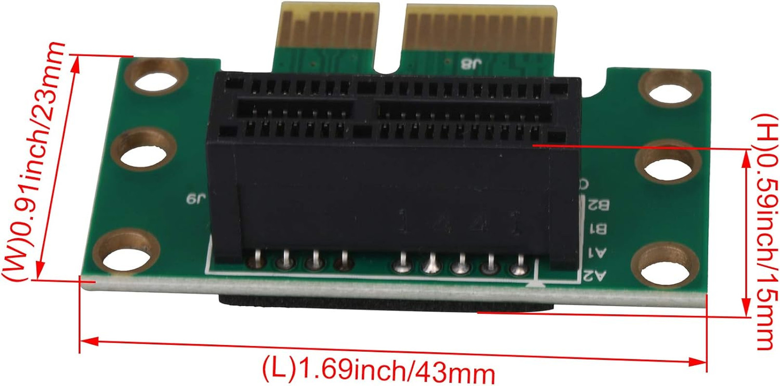 RDEXP Pci-Express 1X Riser Card 90 Degree Right Angle Riser Adapter Card
