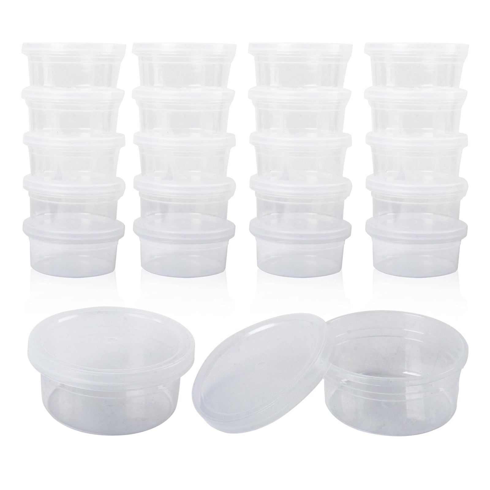 Klmnop 20 Pack 4.5 oz Clear Slime Containers with Lids, Small Plastic Leakpro...