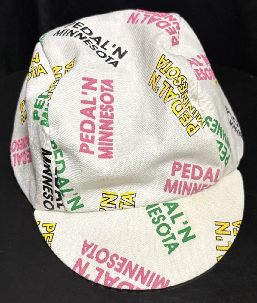 1980s Pedal 'N Minnesota Pink Green Yellow Bicycle Bike Race Cycling Cap Hat