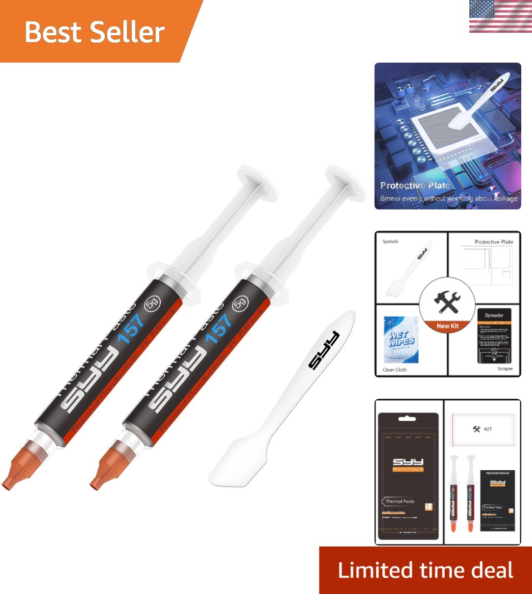 Long-Lasting 10g Thermal Paste for Reliable Cooling | Carbon Formula & Toolkit