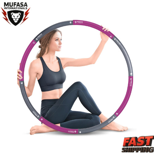 FEECCO Weighted Fitness Hoop 8 Detachable Sections Waist Exercise Weight Loss