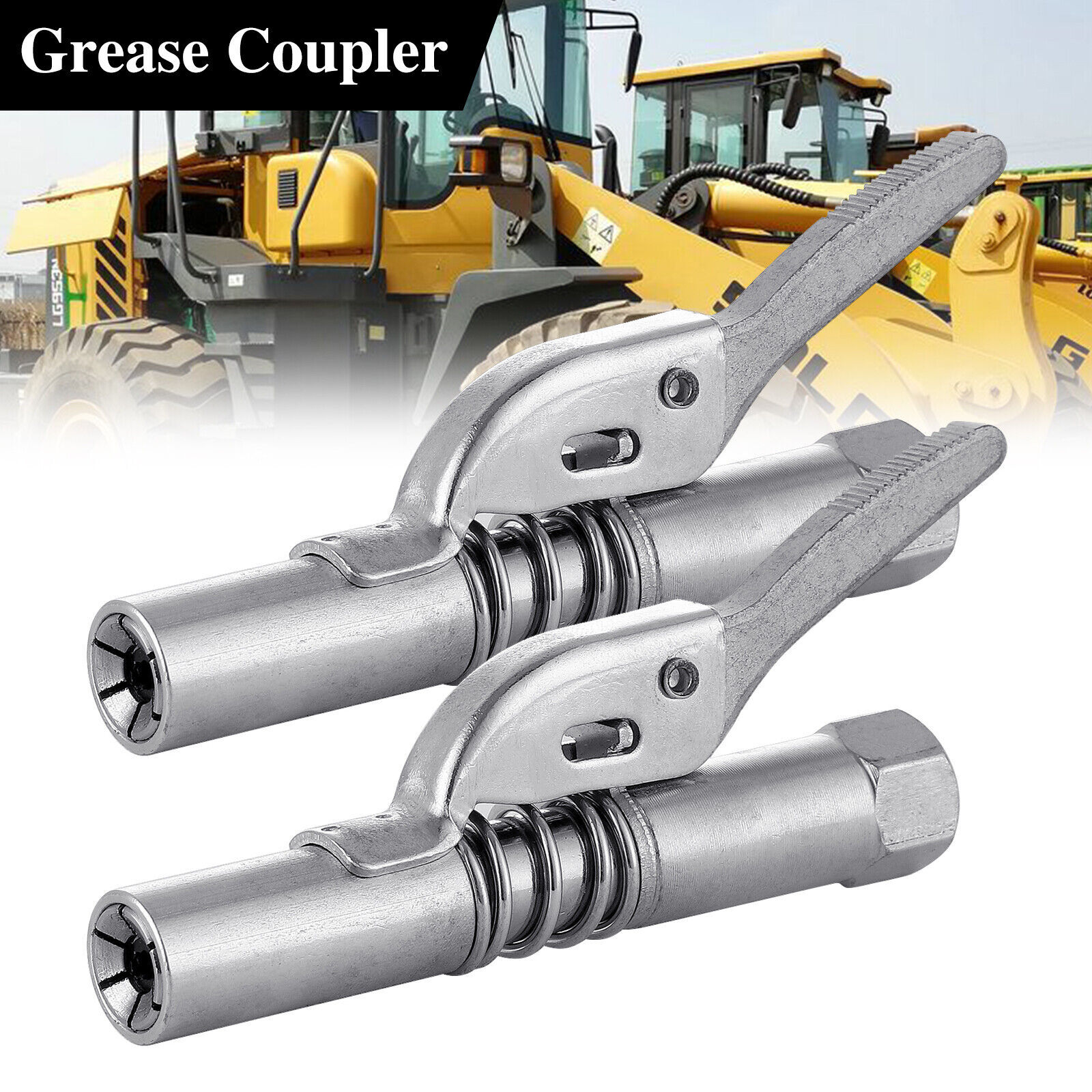 2x Grease Gun Coupler Quick Release Lock Oil Injection Nozzle 1/8” NPT 12000PSI