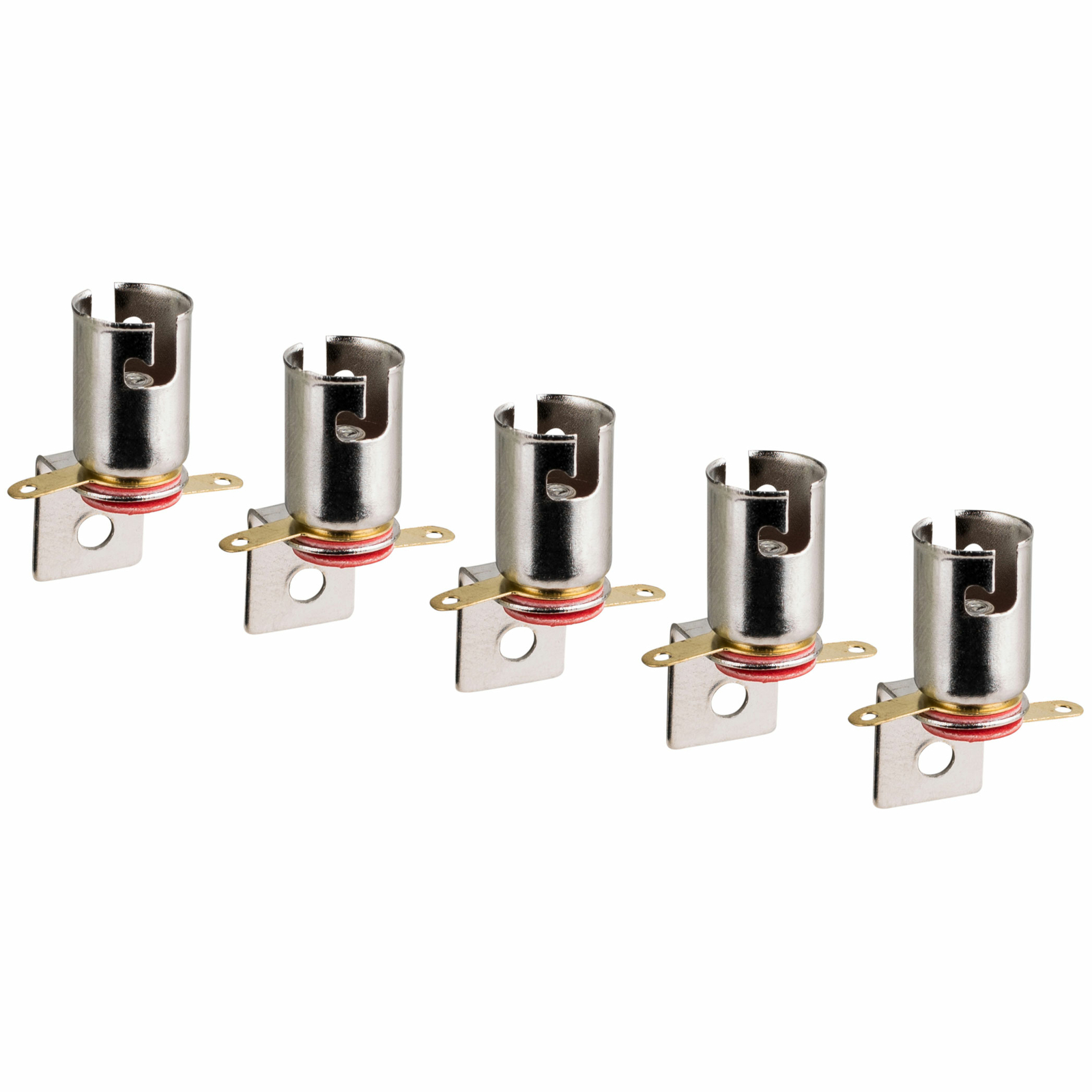 Bayonet Light Bulb Socket with Mounting Bracket 5-Pack