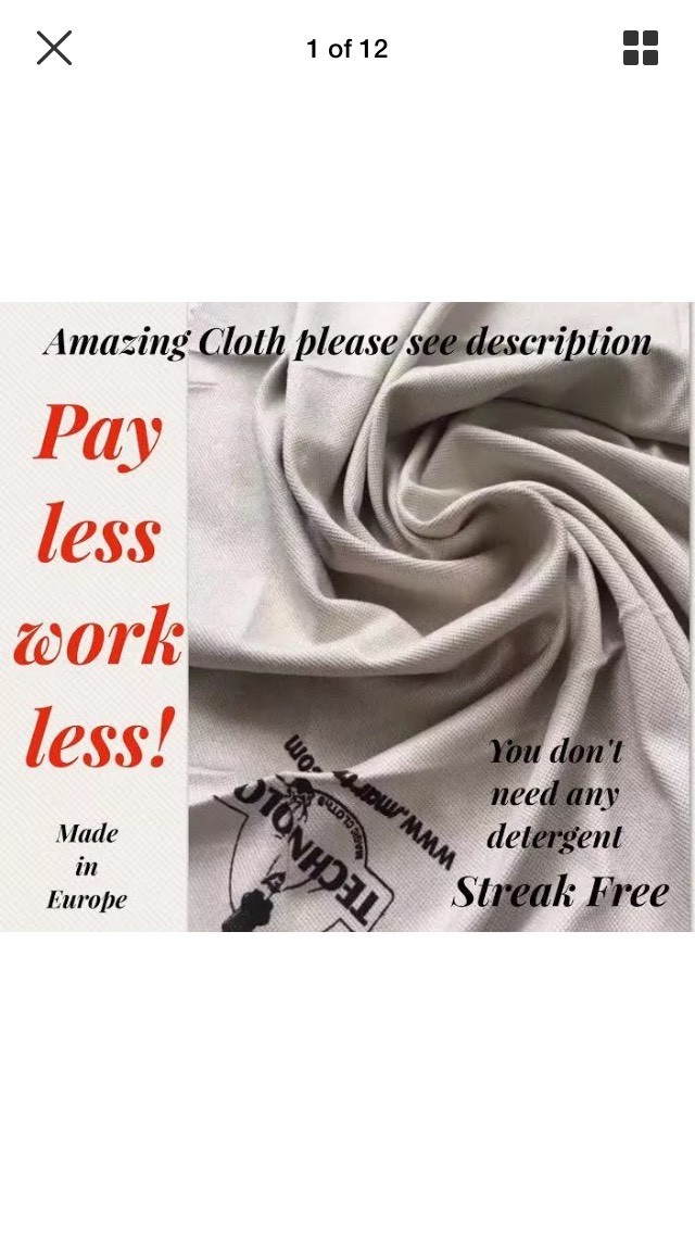 DON'T MISS OUT! STREAK FREE Microfiber Cleaning Gray Cloth TOWEL Only With Water