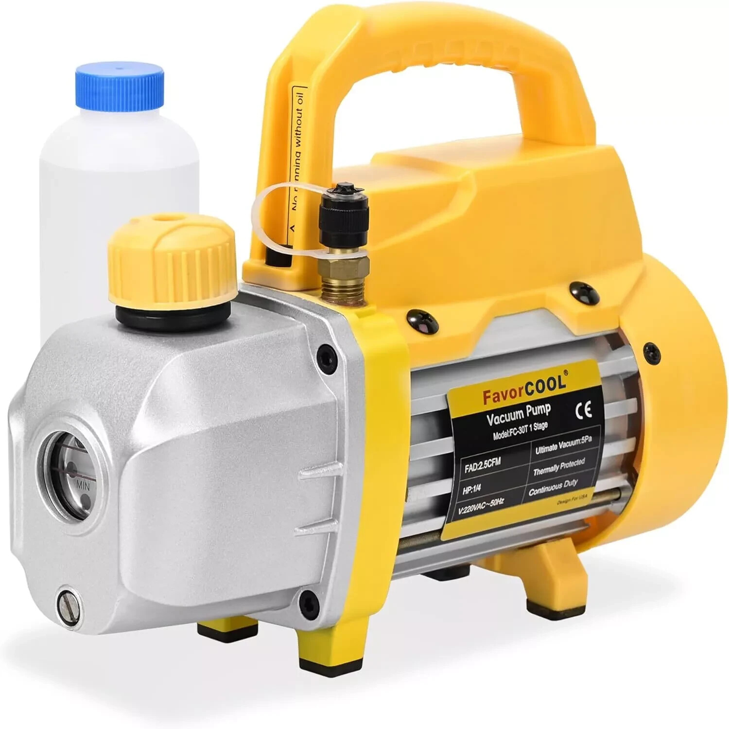 FAVORCOOL FC-30T 2.5CFM 1/4HP Vacuum Pump forHVAC Car A/C Charge R410A R134A R22