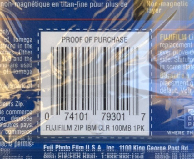 Vintage 4 FUJIFILM Brand IBM Formatted Zip 100MB DISC New, Factory Sealed, NOS.