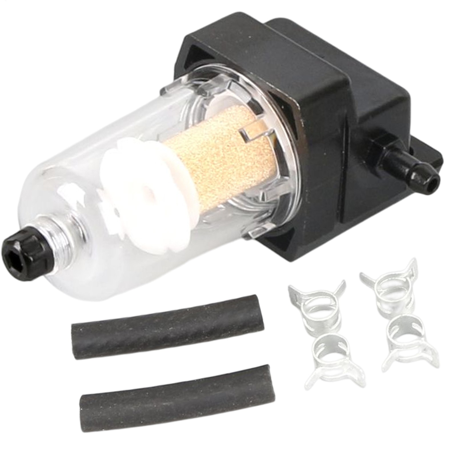 Universal Chrome / Real Glass Fuel Petrol Diesel Inline Filter