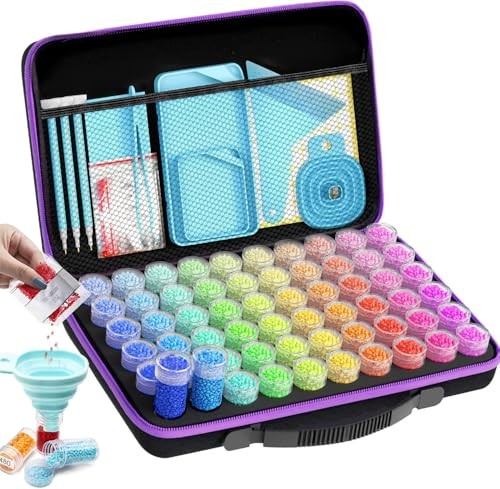 ARTDOT 60 Slot Storage Container for Diamond Art Kits, Portable Bead Organizer
