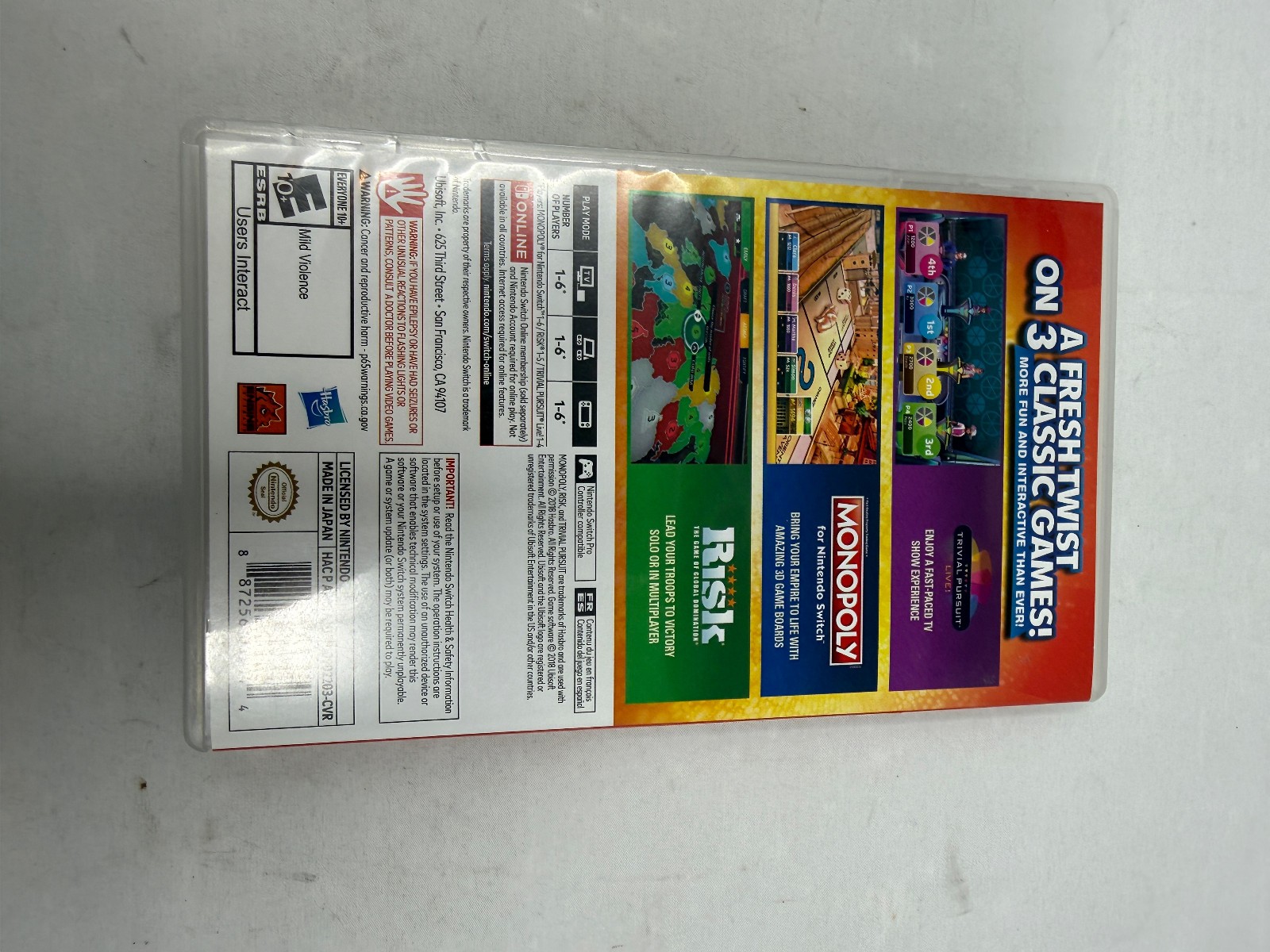 Hasbro Game Night - Nintendo Switch / Case ONLY / No Game / Authentic USA