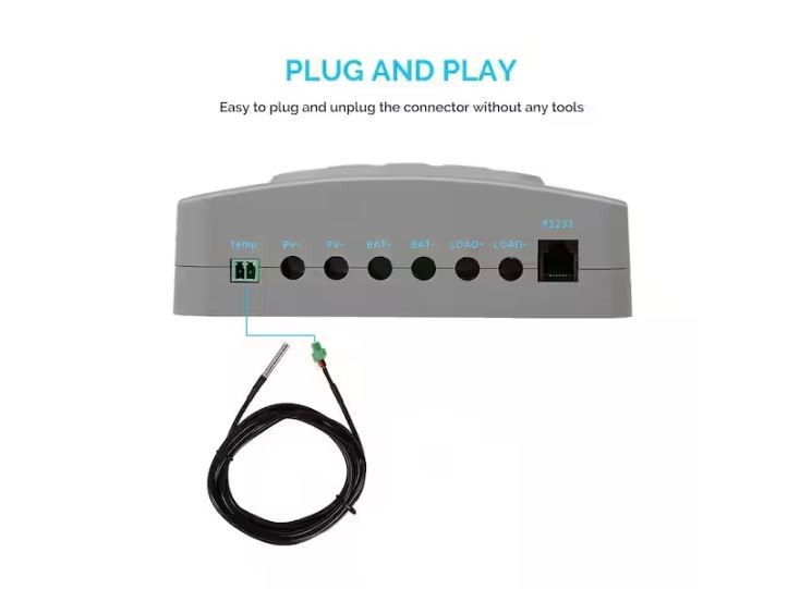 Battery Temperature Sensor for Renogy MPPT and PWM Solar Charge Controllers