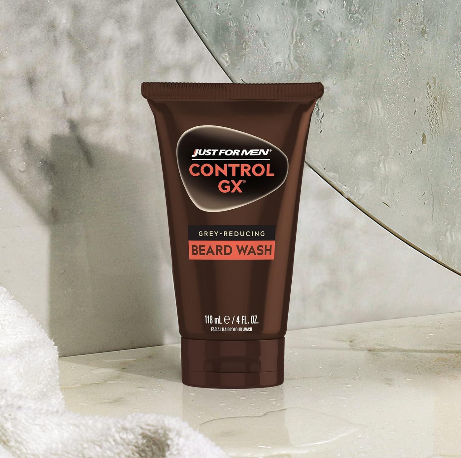 Just for Men Control GX Grey Reducing Beard Wash Shampoo with Keratin, Gradually
