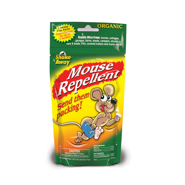Shake-Away Animal Repellent Granules for Mice Contains 4 easy to use throw pack