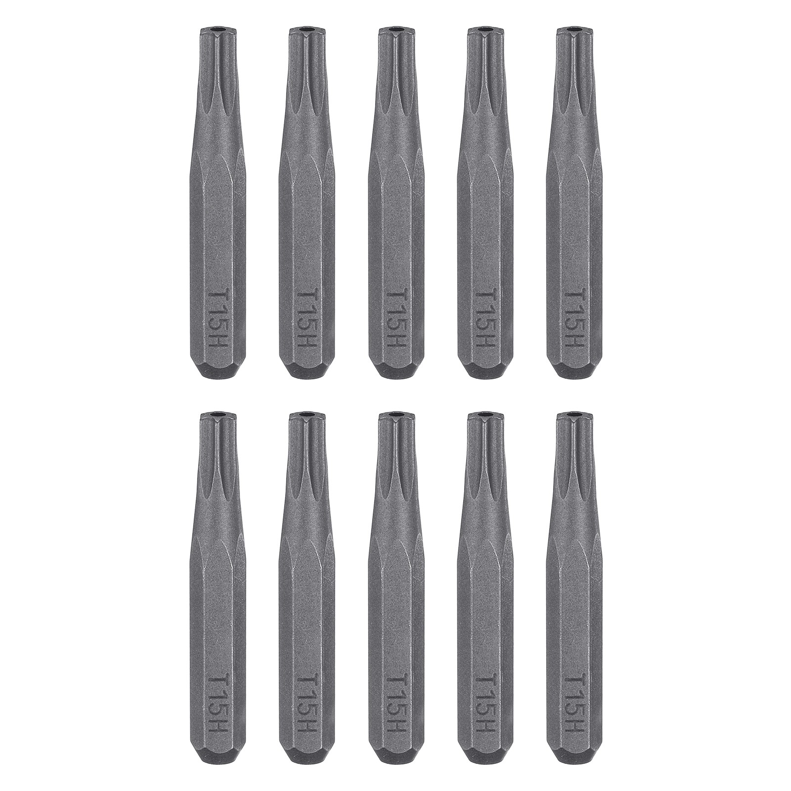 10pcs T15H Magnetic Torx Screwdriver Bit 5/32" Hex Shank 28mm Length S2 Steel