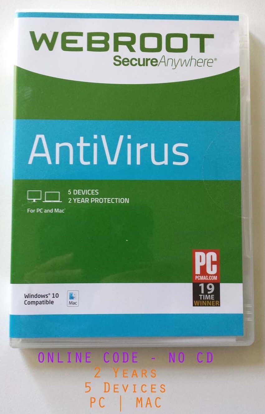 🔥 Webroot Antivirus 2026 | ONLINE KEY (NO CD) | 2 Year License, 5 Device PC/Mac