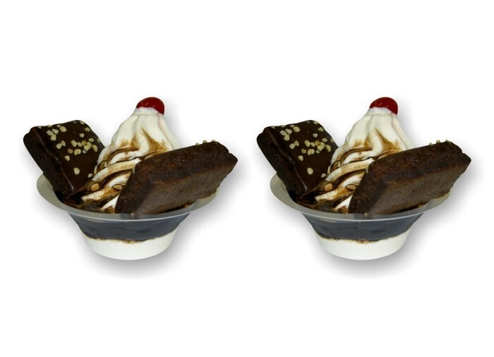 2 Brownie Sundae Ice Cream 5" Decals Soft Serve Icecream Parlor Machine Stickers