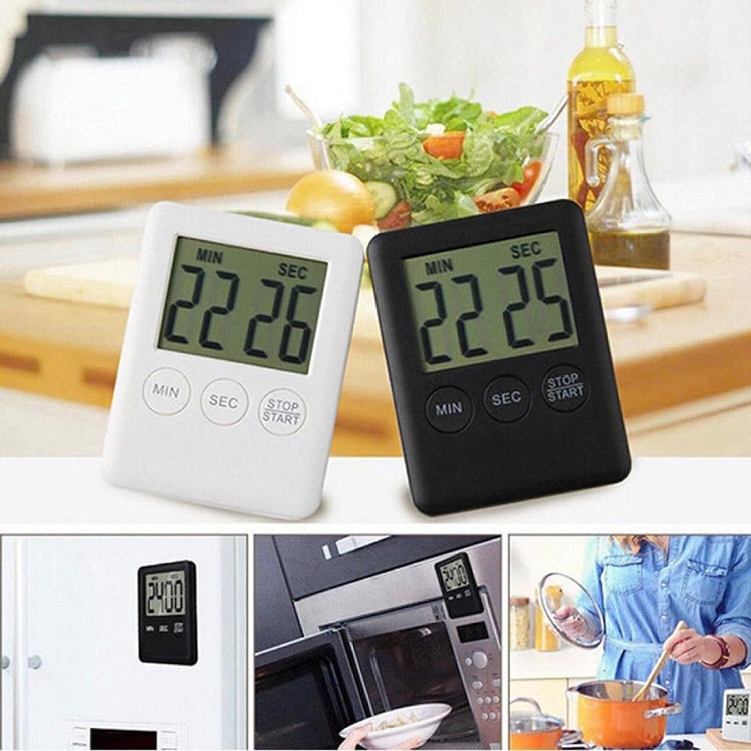 Large LCD Digital Kitchen Cooking Timer Count-Down Up Clock Loud Alarm Magnetic
