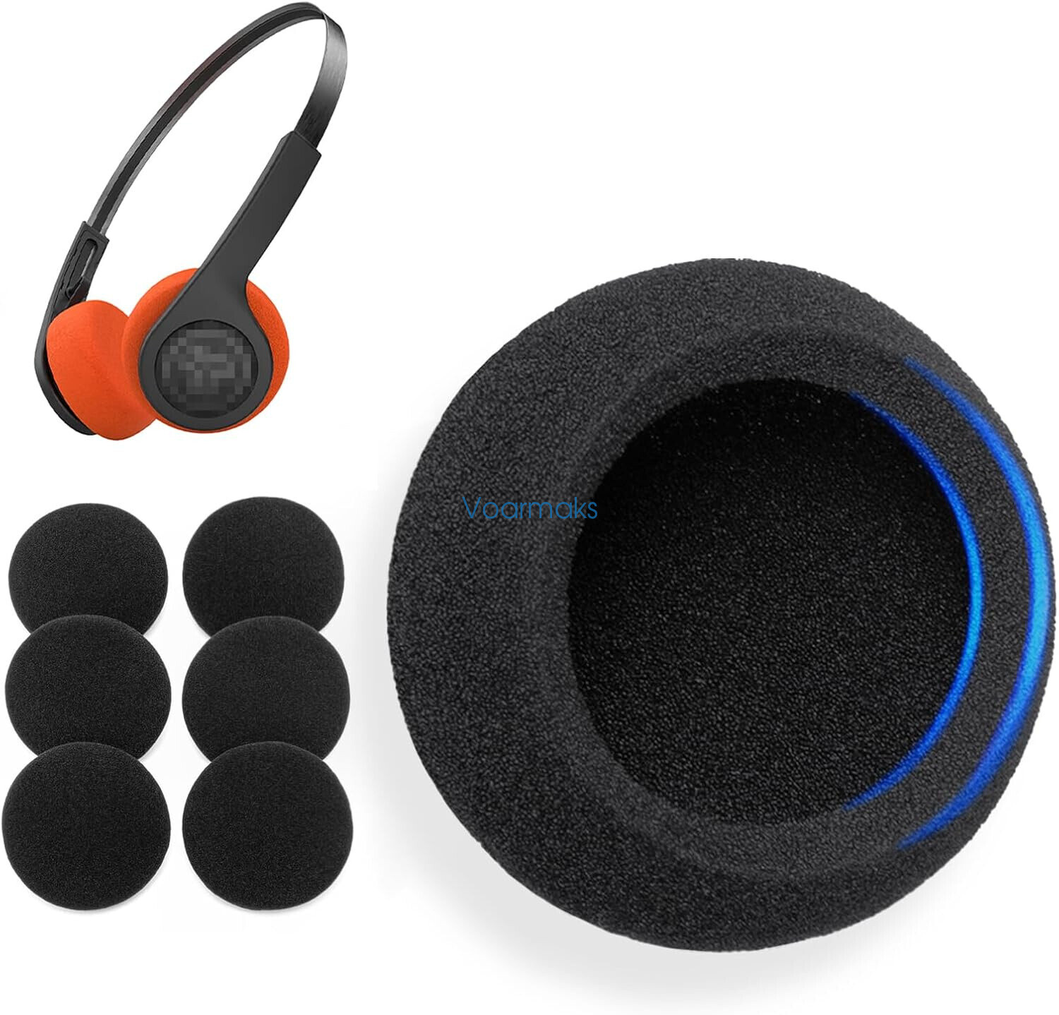 3 Pairs Foam Ear Pads for JLAB Rewind & Rewind 2 Wireless Headphones(Black)