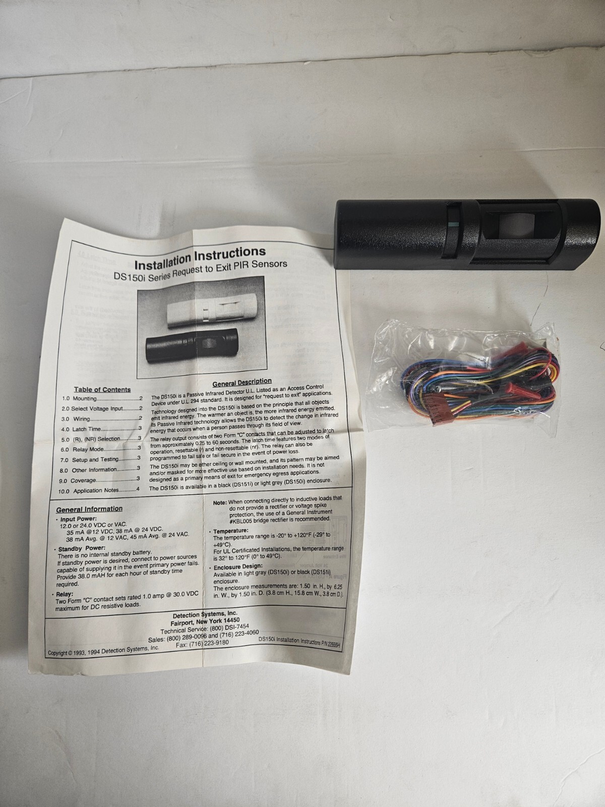 Detection Systems Inc. DS151i Request-to-Exit Motion Sensor NEW Black Old Stock