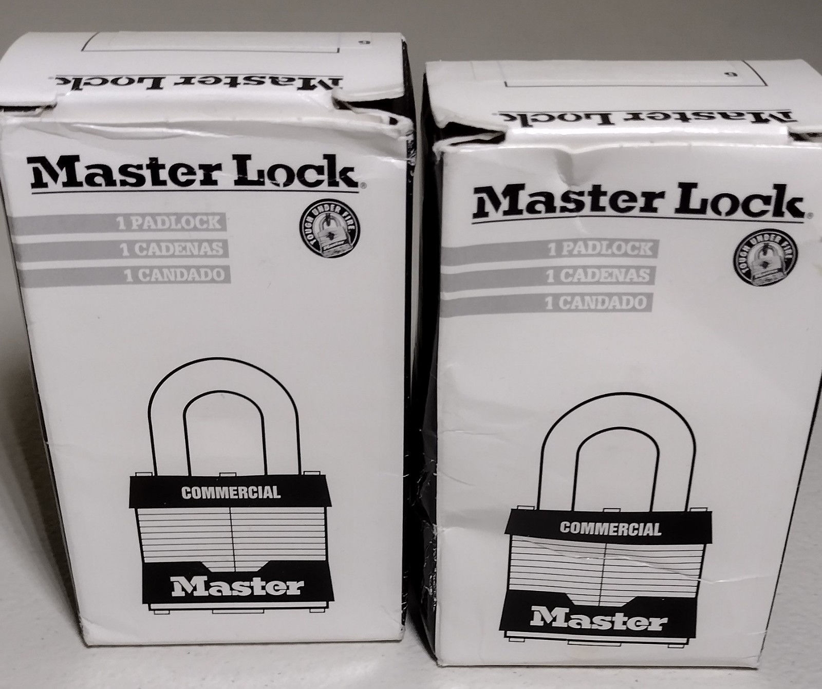 Master Lock #5 Commercial Grade Padlock Qty 2, 1 In x 3/8 Thick Shackle Key Diff