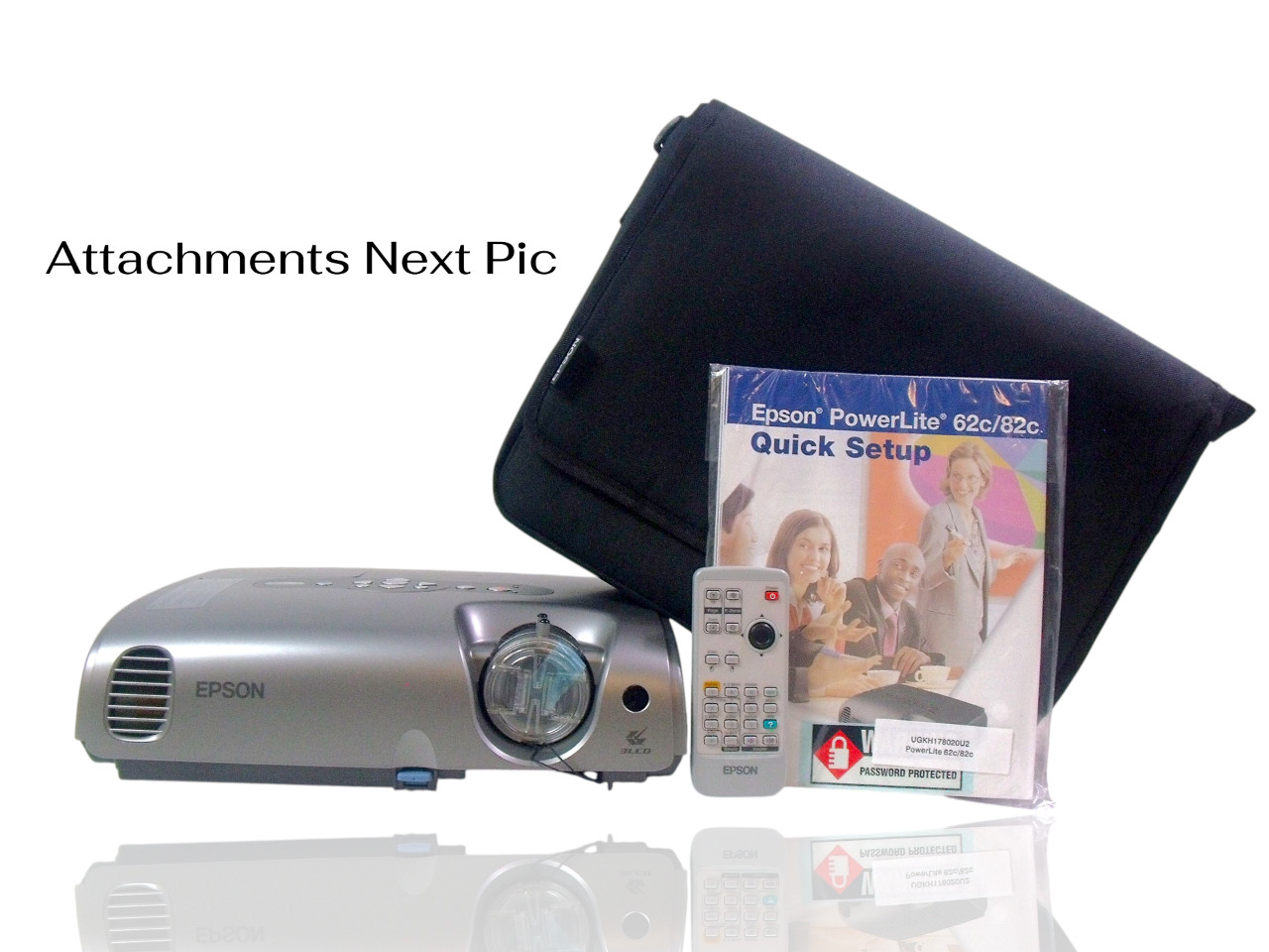 Epson EMP-82 LCD Projector w/ Remote, Power Cord, Manual & Carry Case - UNUSED