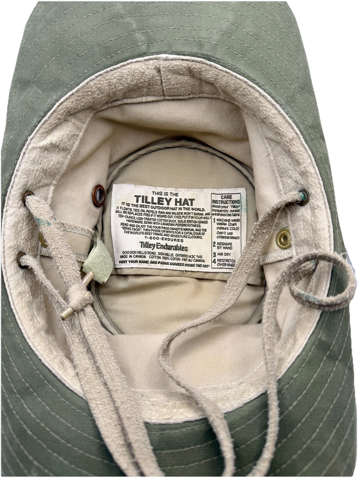 Tilley Endurables Airflo Snap Up Unisex Khaki Hat 7-1/4 Fishing Hiking Gardening