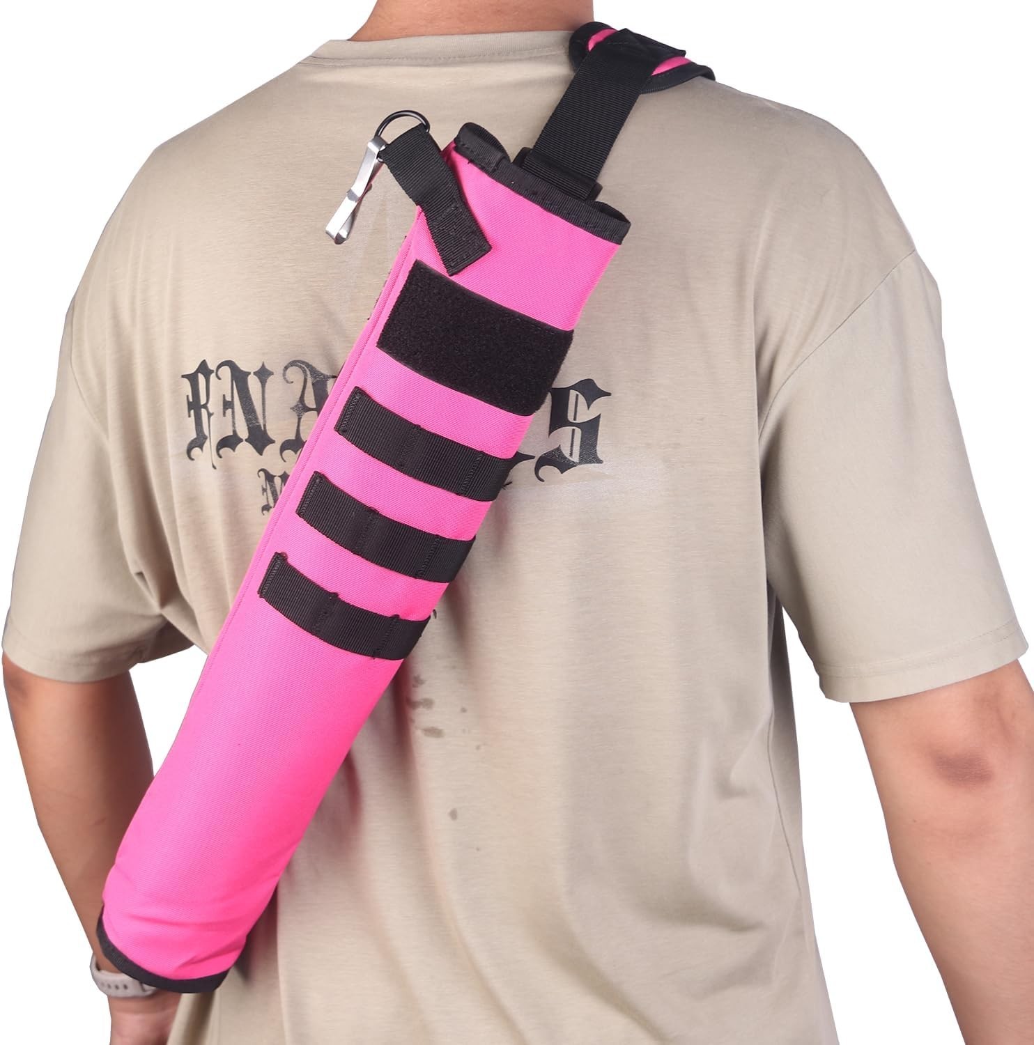 Customizable Pink Archery Quiver - Foldable, Lightweight for Target Shooting