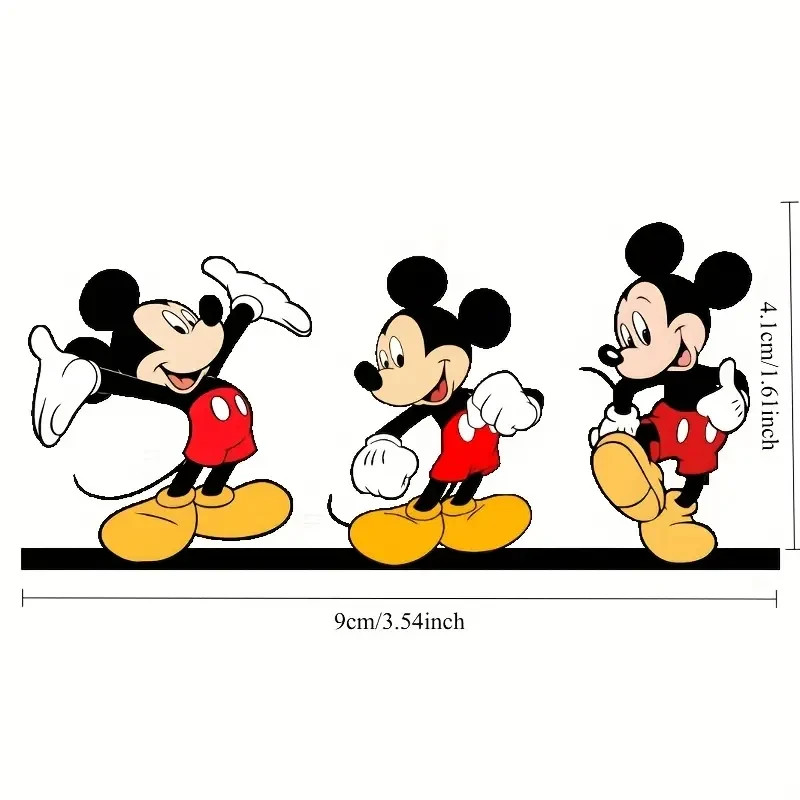 Mickey Mouse Car Rearview Mirror Sticker Self-Adhesive Glossy Decal 1pc