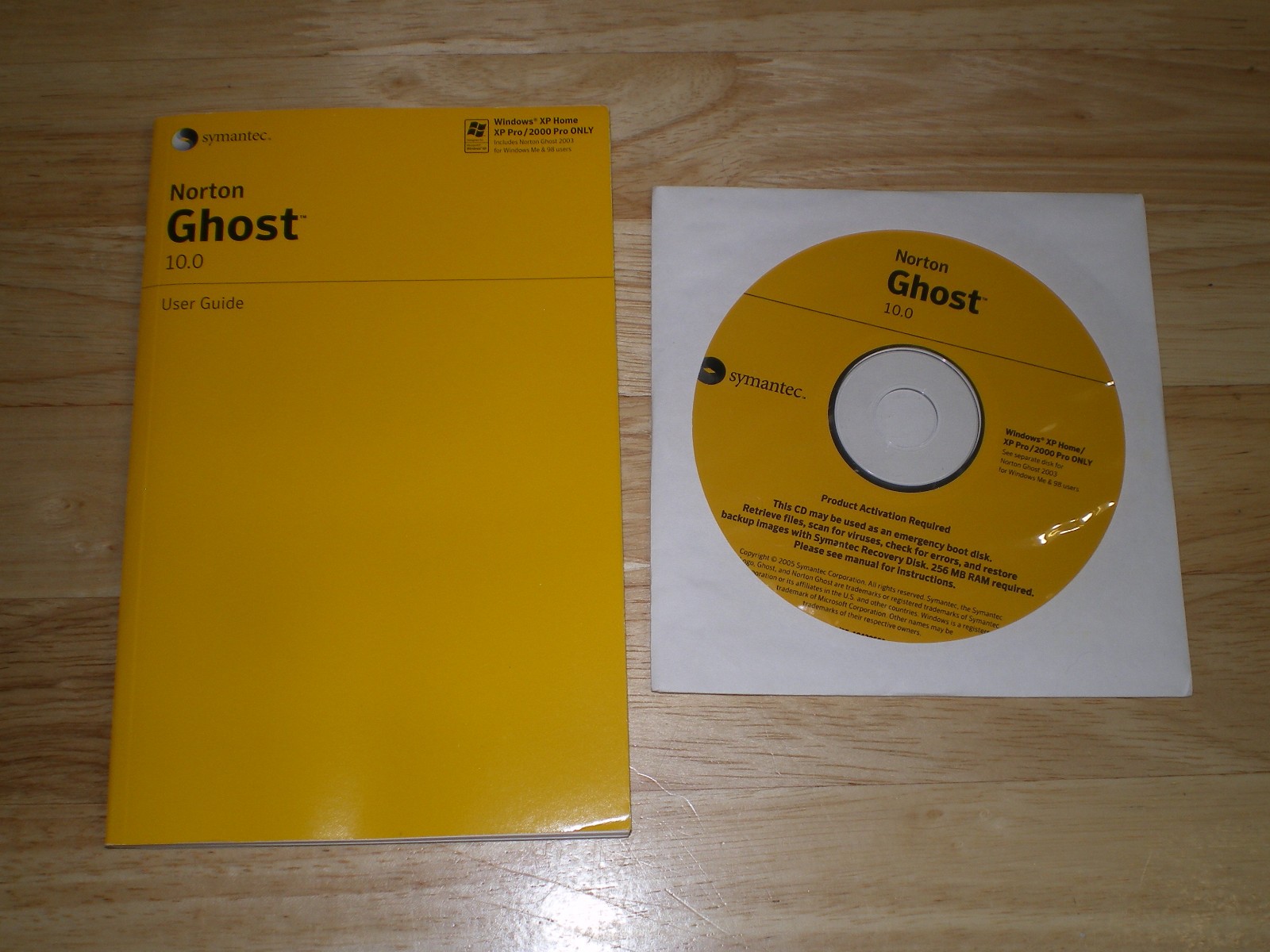 Norton Ghost 10 & 2003 on CDROM with Product Key and Installation Instructions