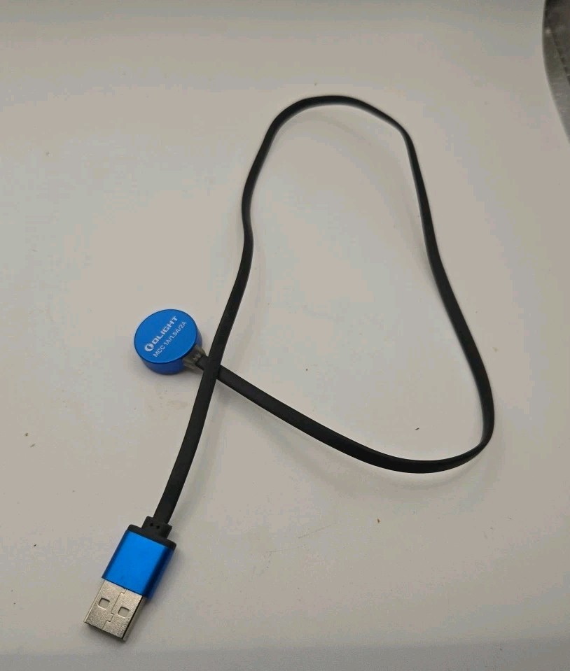 Olight MCC 1A/1.5A/2A Magnetic Flashlight Charger Cable Blue Black Portable