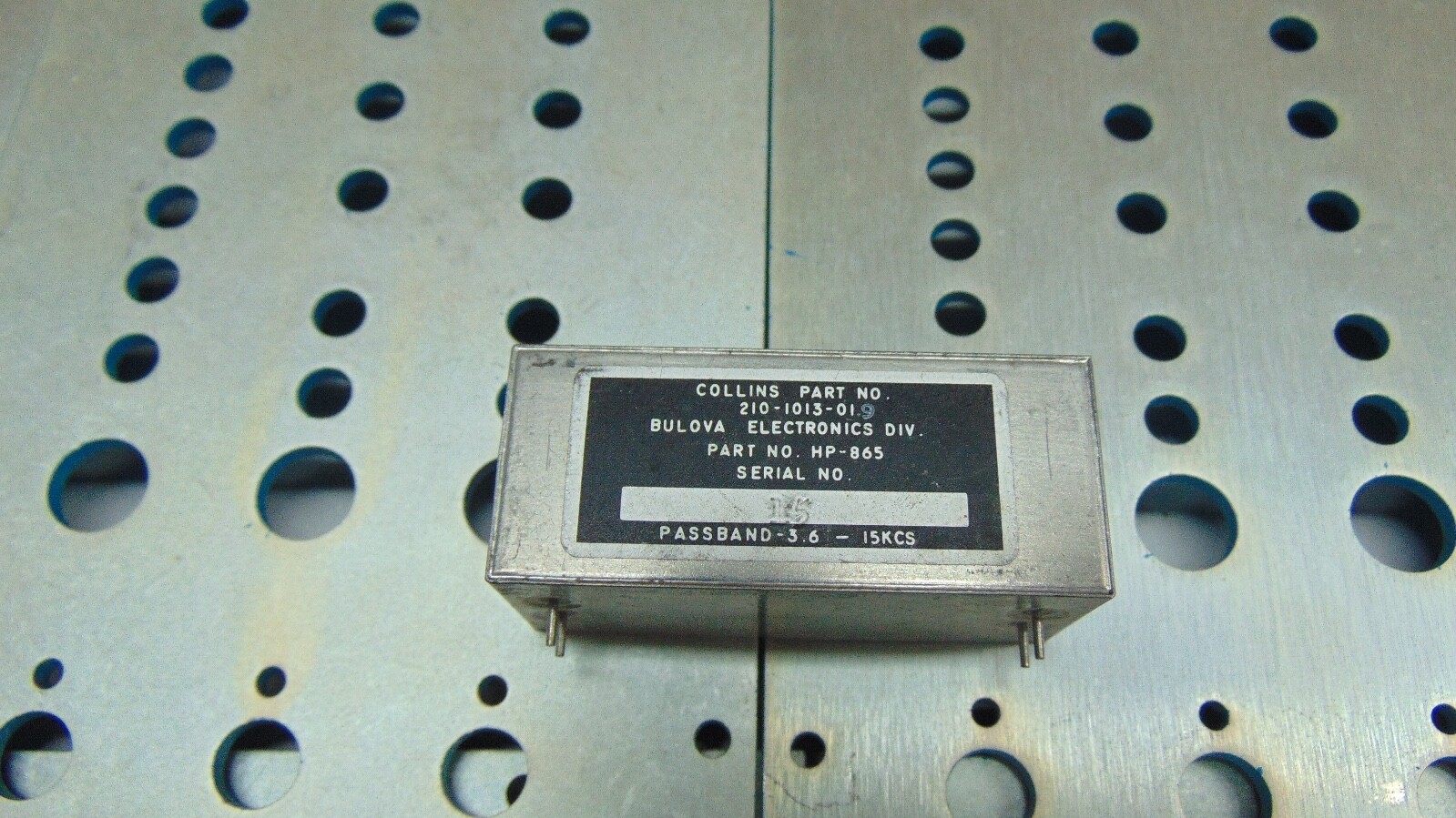 Collins Radio Passband Filter 210-1013-019 Bulova 3.6-15 KC