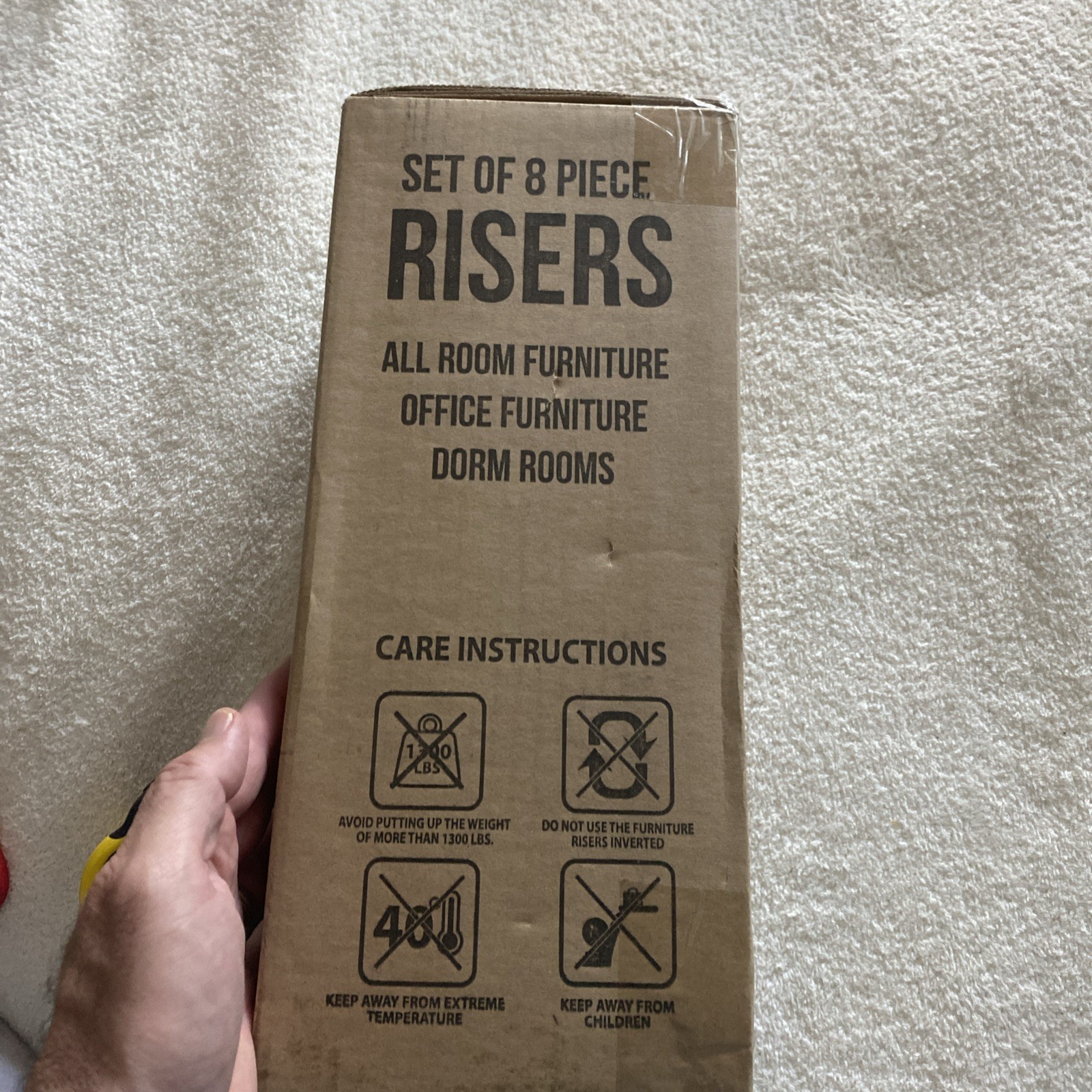 Furniture Risers 8-Pack Adjustable, For Dorms Or Other Furniture